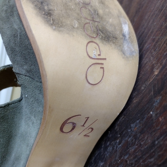 Apepazza Sage Olive Alabastro Green Suede Heels Size 6.5 - Picture 9 of 11